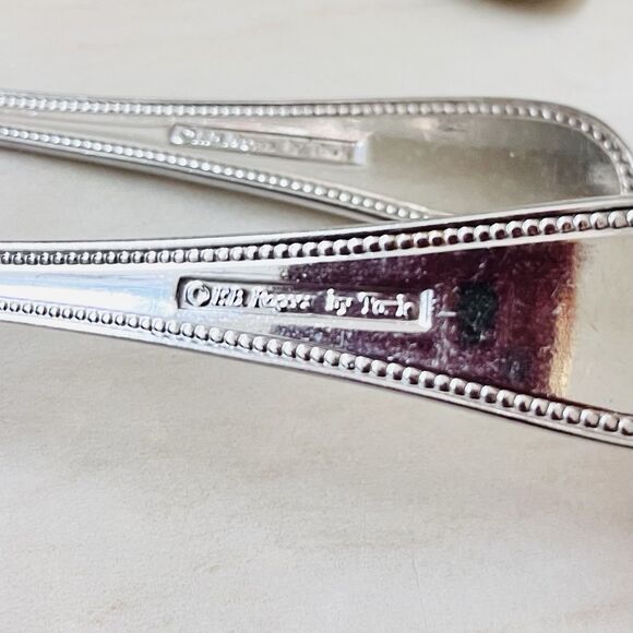 3pc F.B Rogers by Towle Norfolk Soup Spoon Stainless 7 1/4” Beaded Edge Glossy - Picture 3 of 8